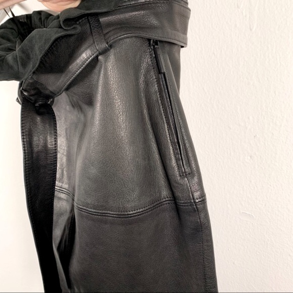 J Brand Claudia Leather Ruffle Skirt Black XS - Picture 10 of 10